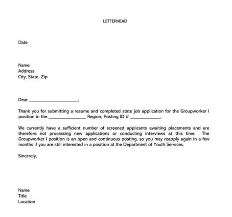 Job Candidate Rejection Letter 36 Sample Letters And Templates
