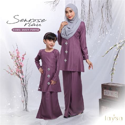 Discover our latest baju kurung designs for baju raya 2020. BAJU KURUNG RIAU RAYA SEDONDON 2020 SENROSE DUSTY PURPLE ...