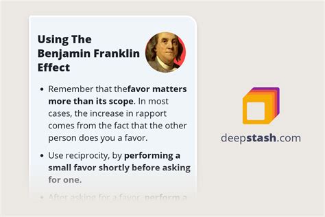 Using The Benjamin Franklin Effect Deepstash