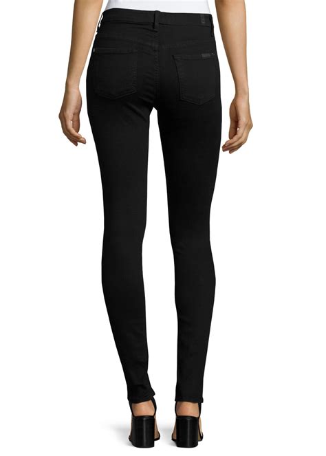 7 For All Mankind High Waist Skinny Jeans Slim Illusion Luxe Black