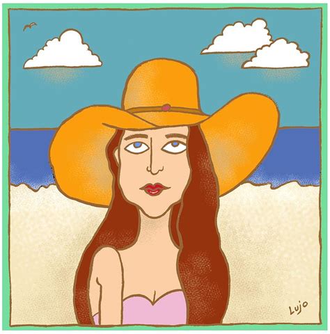Girl With Floppy Beach Hat Mixed Media By Lujo Art Fine Art America