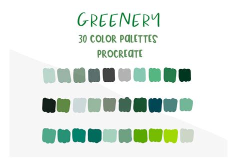 30 Greenery Procreate Color Palettes Graphic By Mangpor2004 · Creative