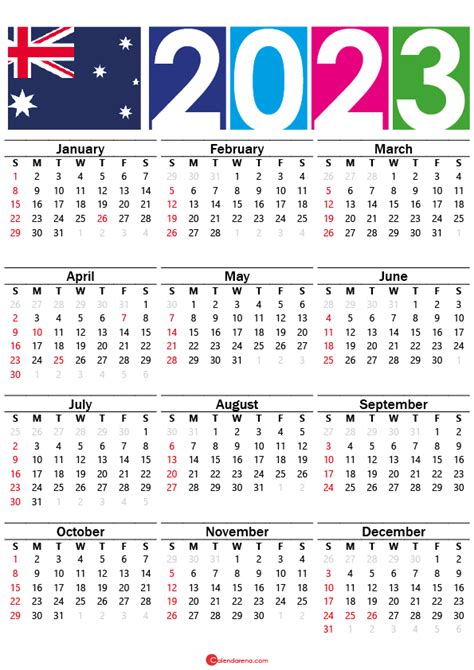 2023 Australian Calendar With Public Holidays Nsw Pelajaran
