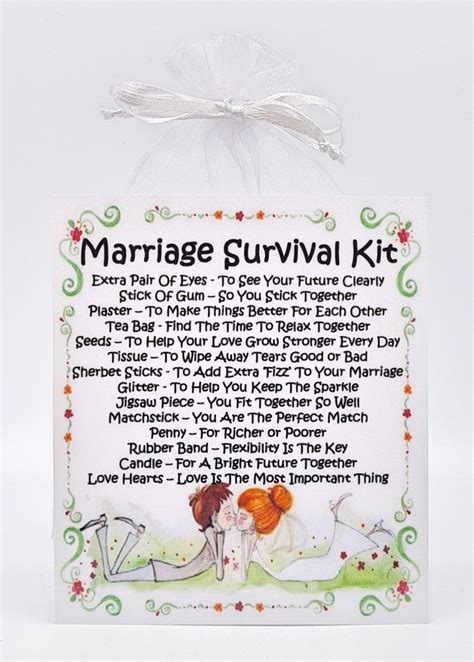 Marriage Survival Kit Cute A Unique Fun Novelty Wedding Etsy Canada
