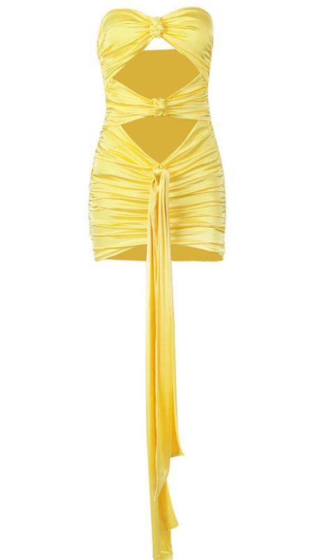 Styleofcb Women Strapless Mini Dress In Yellow Dress Summer 2022 Dress