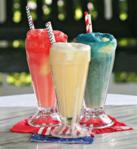 Top with whipped cream if desired. Patriotic Ice Cream Sodas - www.simplysated.com