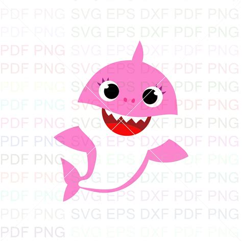 Baby Shark Pink Svg Dxf Eps Pdf Png Cricut Cutting File Etsy