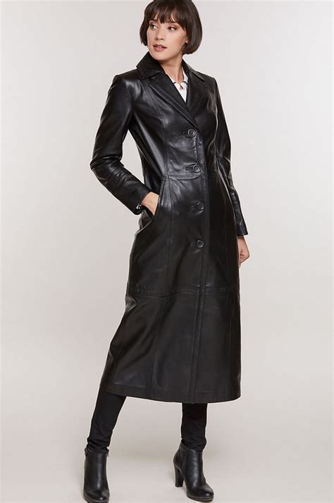 pin by commando 509 on women in trench coats long leather coat leather coat leather coat womens