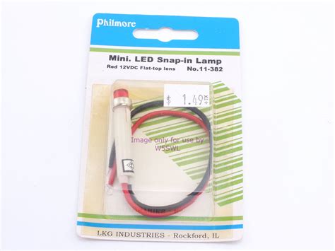 Philmore 11 382 Mini Led Snap In Lamp Red 12vdc Flat Top Lens Bin52