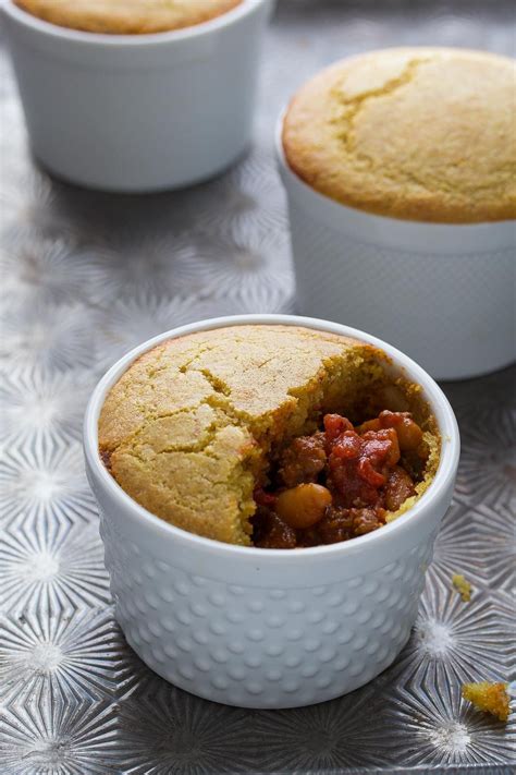 If you're making a mini pie, this is the perfect pie crust that you can make from scratch. Chili Pot Pies with Cornbread Crust | Recipe | Recipes, Chili pot pie, Food