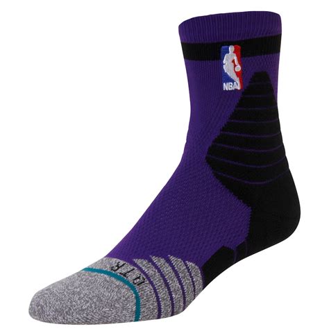 Stance Nba Logo Purple Stripe Quarter Length Socks