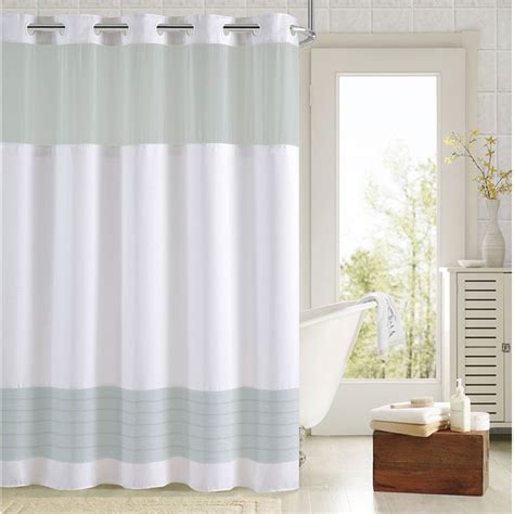 Hookless Colorblock Shower Curtain With Snap On Liner