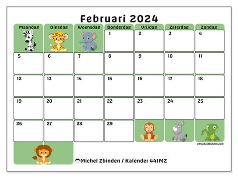 Kalender Februari 2024 441 Michel Zbinden Nl