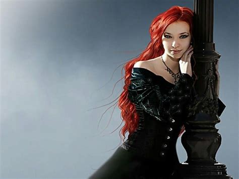 Dark Fashion Gothic Fashion Cherry Red Hair Redhead Art Modern Goth Goth Glam Dark