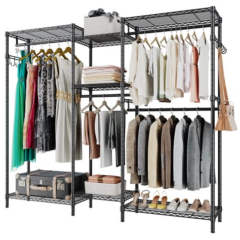 Buy Justroomy Heavy Duty Clothes Rack 5 Tiers Wire Garment Rack For