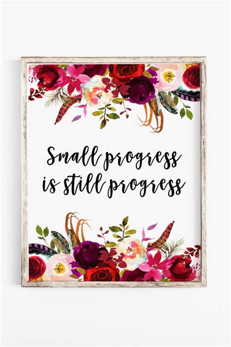 Small Progress Is Still Progress Motivational Poster Etsy Progress