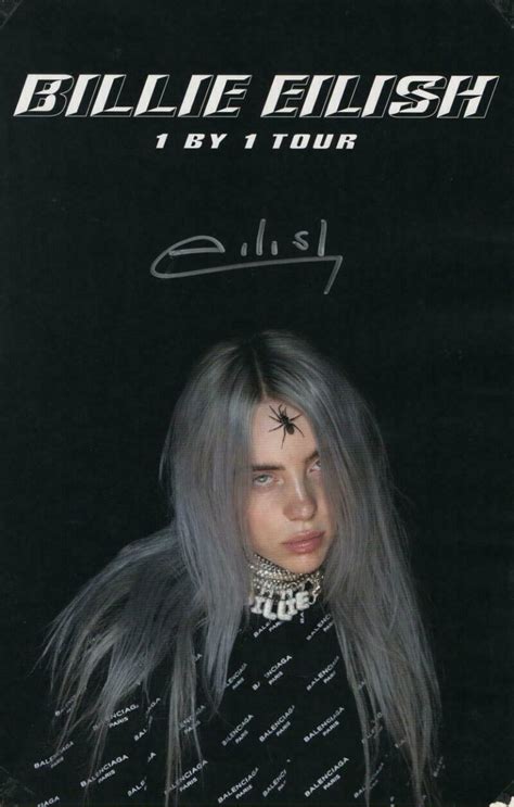 Billie Eilish Signed Autograph 11x17 1 By 1 Concert Tour Poster Rare