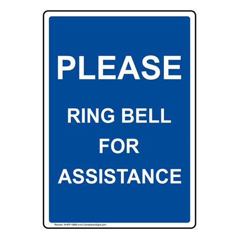 Vertical Sign Retail Please Ring Bell For Assistance