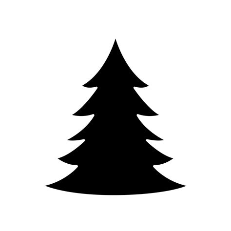 Silhouette Of Pine Tree Christmas Isolated Icon 3298863 Vector Art At