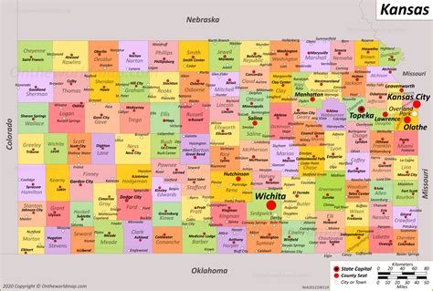 Political Map Of Kansas