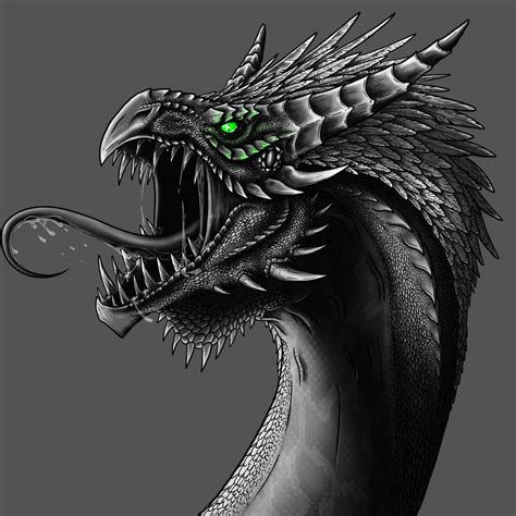 Artstation Green Eyes Dragon Sketch