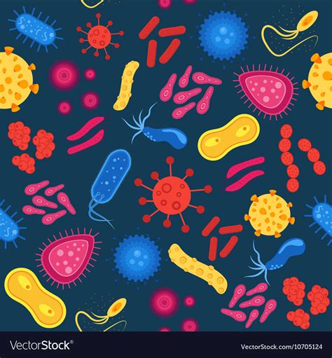 Virus And Bacteria Background Pattern Royalty Free Vector