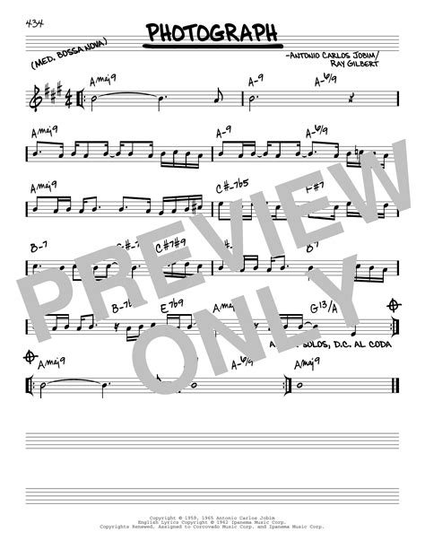 Photograph Real Book Melody And Chords Print Sheet Music Now
