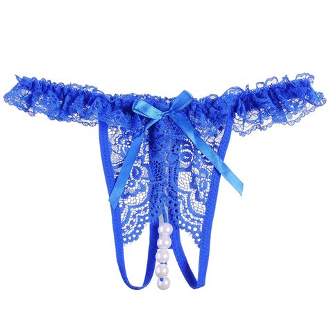 New Arrival Women Lace Open Back Crotch Sexy Panties Crotchless Beading Cute Embroidery Women