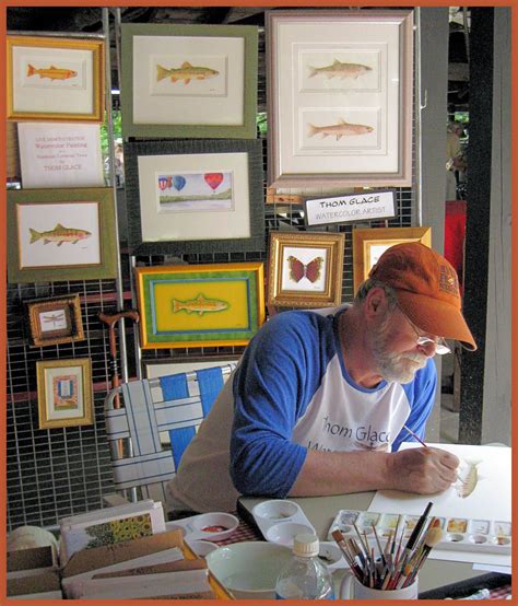 Thom Glace Watercolor Artist Live Demo At Fly Fishing Heritage Day At