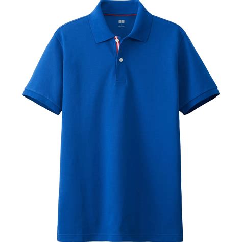 Uniqlo Dry Pique Line Short Sleeve Polo Shirt In Blue For Men Lyst