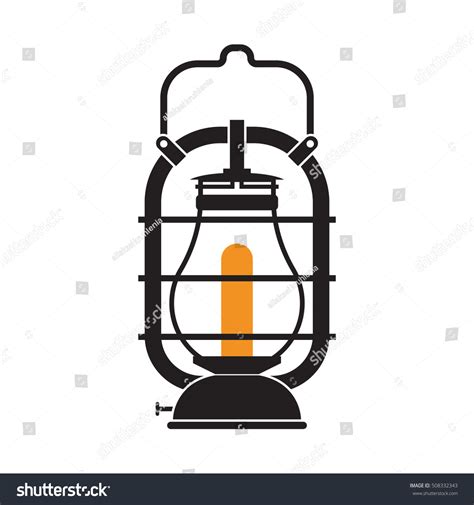 Vintage Camping Lantern Silhouette Isolated On Stock Vector Royalty
