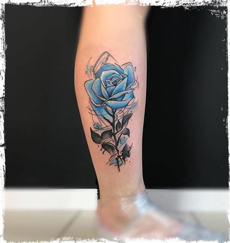 Top 81 Best Blue Rose Tattoo Ideas 2020 Inspiration Guide Rose Stem