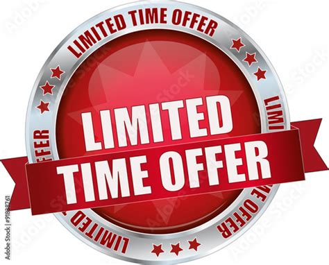 Limited Time Offer Realistic Modern Round Glossy 3d Vector Eps10