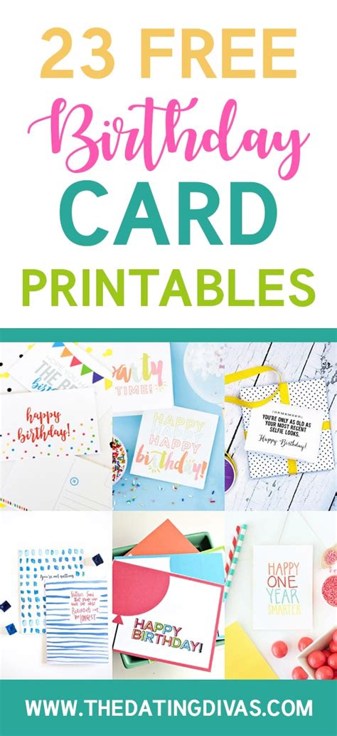 It's never been easier to wish loved ones a happy birthday thanks to our printable birthday cards! 101 Free Birthday Printables - The Dating Divas