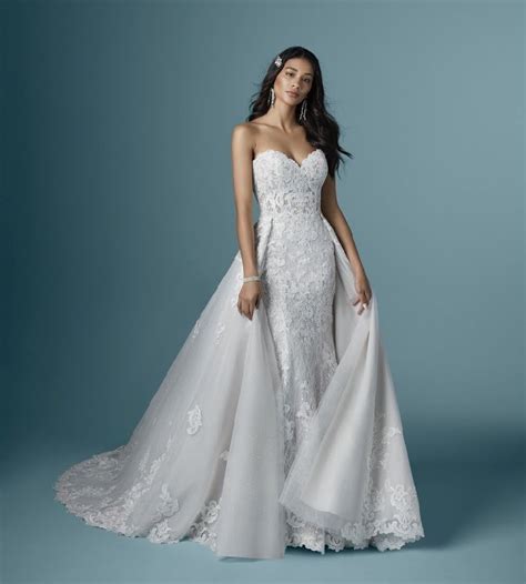 Kaysen By Maggie Sottero Detachable Sparkle Overskirt And Sweetheart