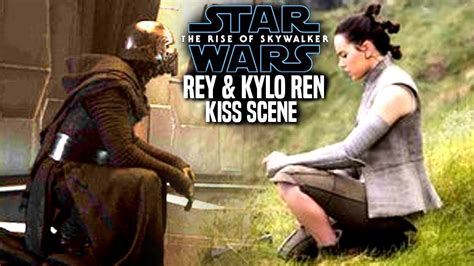 the rise of skywalker rey and kylo kiss scene leaks star wars episode 9 youtube