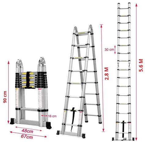 Equal Portable Folding Aluminium Telescopic Ladder 20 Ft Buy Online