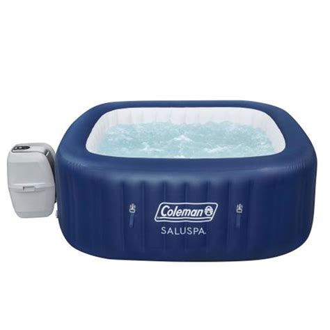 Coleman Atlantis Saluspa 140 Airjet Square 4 6 Person Inflatable Hot Tub Spa With Cover Blue