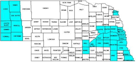 Counties In Nebraska That I Have Visited Twelve Mile Circle An