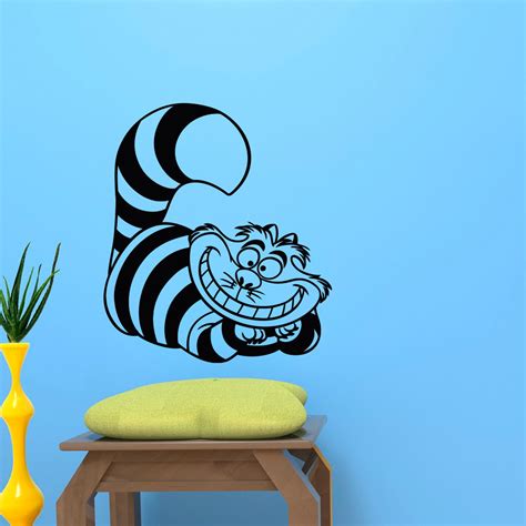 alice in wonderland vinyl wall decal cheshire cat wall decal etsy