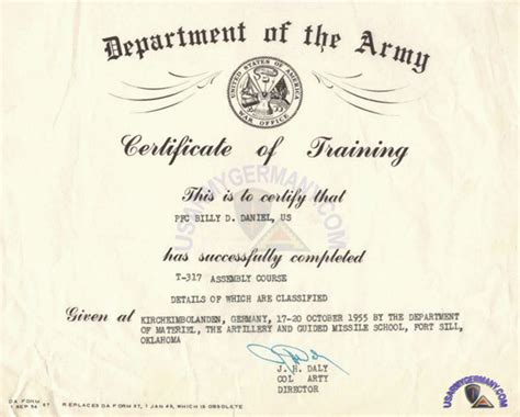 Us Army Training Us Army Training Certificates