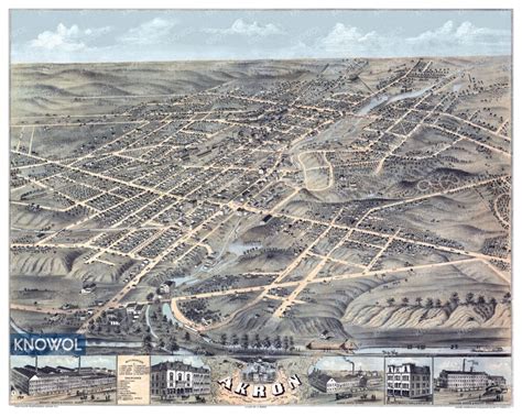 Beautifully Restored Map Of Akron Ohio From 1870 Knowol