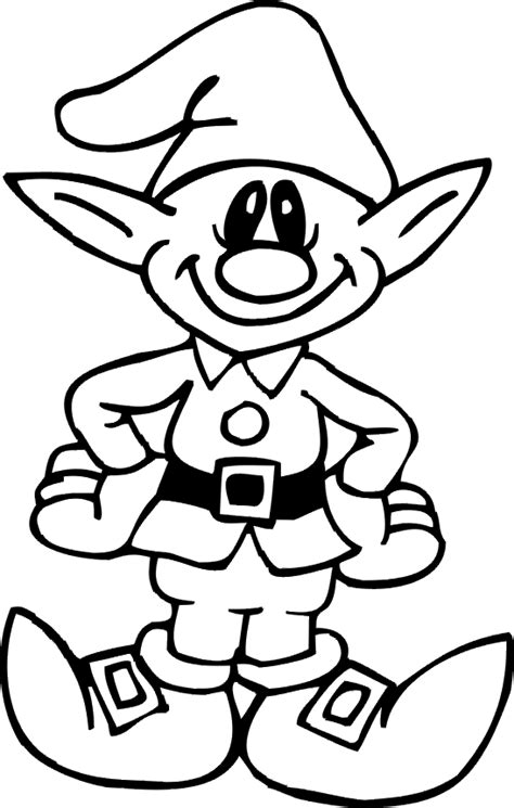 Christmas Elf Coloring Page Cute Elf