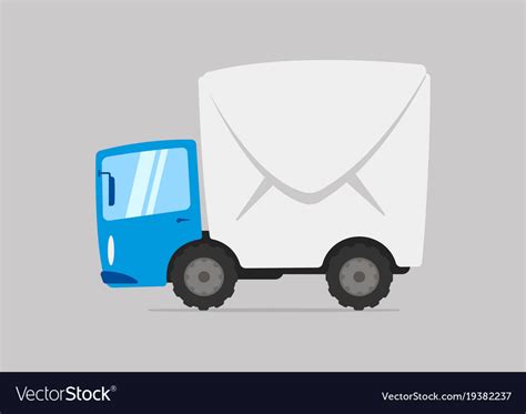 Cartoon Mail Delivery Truck Royalty Free Vector Image