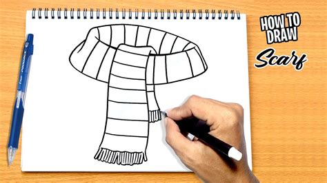 How To Draw Scarf Step By Step Youtube