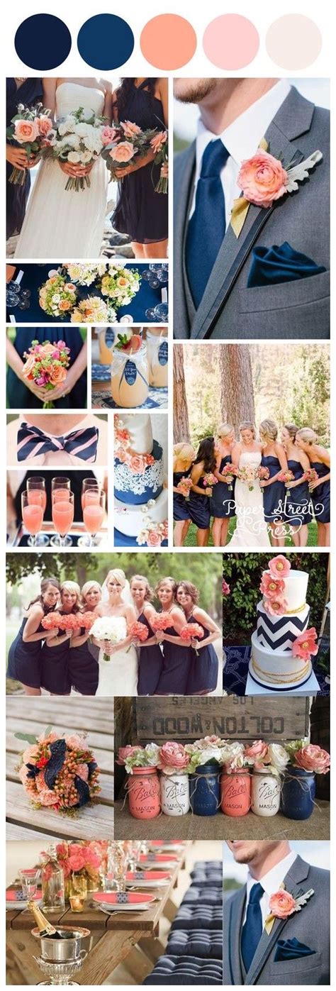 18 Peach And Classic Navy Blue Inspired Wedding Ideas Weddinginclude