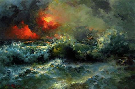 Stormy Sea Painting By Volodymyr Klemazov Pixels