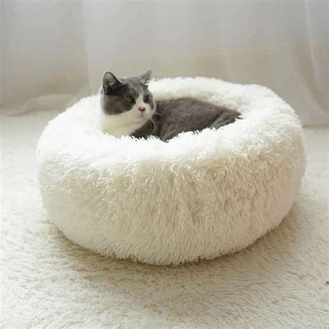 Round Soft Fluffy Bed For Dogs And Cats Petiboo