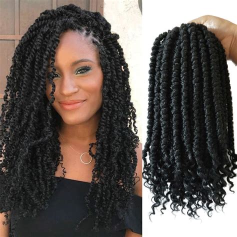 Flyteng Spring Twist Hair 12 Inches 6 Packs Black Senegalese Spring