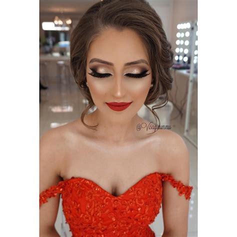 Pin By Jocelyn Gabriel On Face Beat Bride Makeup Wedding Hair And Makeup Red Dress Makeup